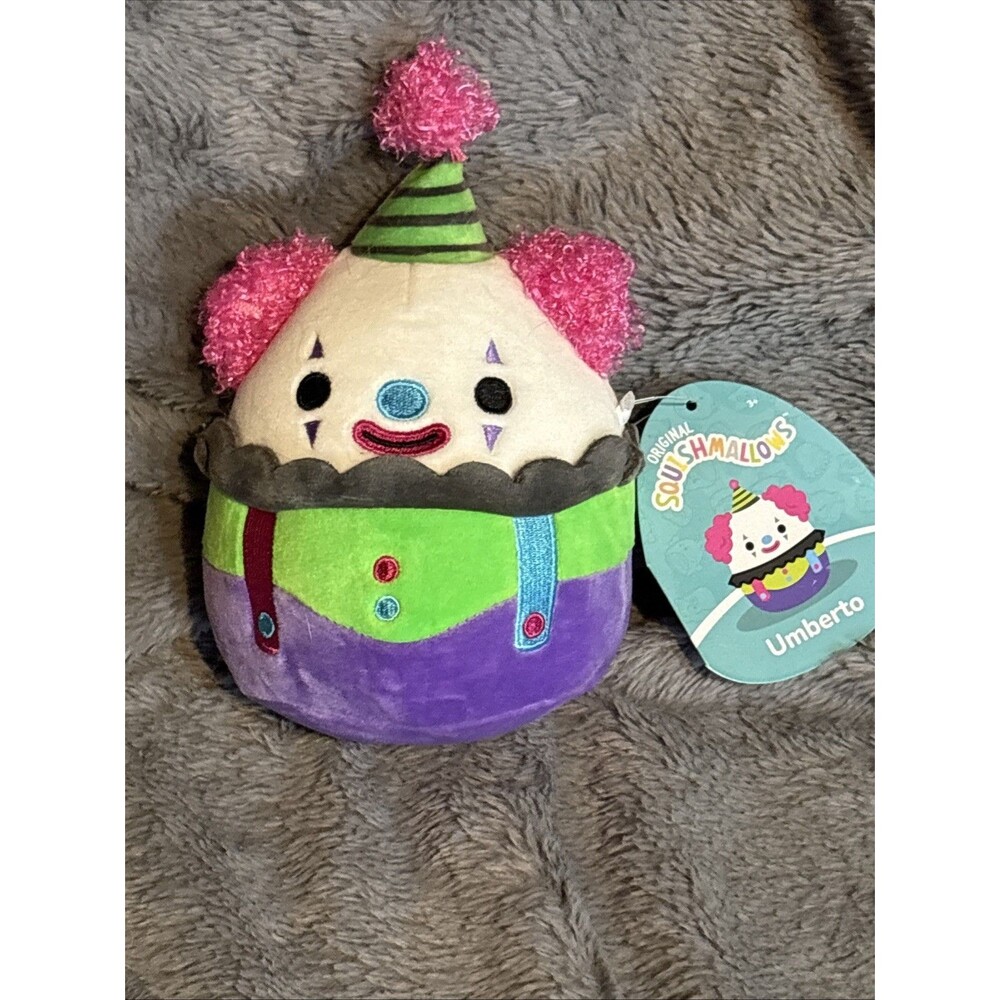 Squishmallows Neon Black light Clown Umberto 5" NWT Plush